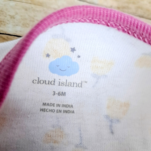 Cloud Island 2Pack Baby Girl's Long Sleeve Bodysuit Floral & Strip Patterns 3-6M - Picture 6 of 8